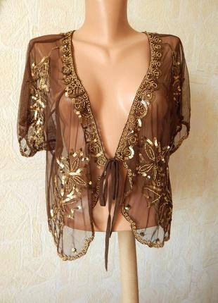 Сетка болеро в паетках і бісері