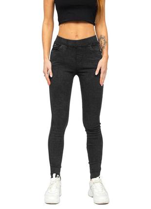 Женские леггинсы джинсы брюки черные скинни на резинке новые denim co
