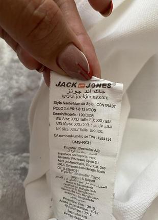 Белое базовое поло футболка отличное качество jack &amp;jones premium8 фото