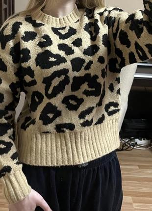 Леопардовый свитер сropp3 фото