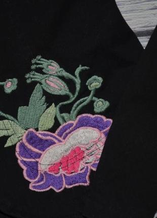 L фирменный женский котоновый пиджак с вышивкой цветы8 фото