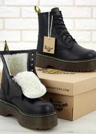 Розпродаж! жіночі зимові черевики/ чоботи dr. martens jadon на платформі з хутром 😍