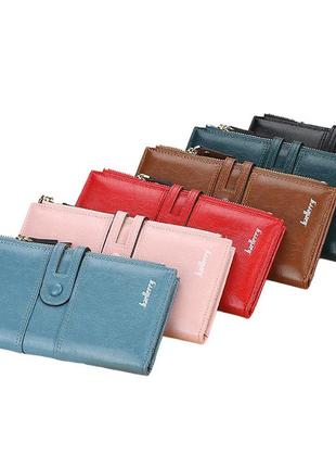 Стильний женский кошелек на молнии из искусственной кожи, red