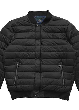 Утепленный бомбер polo ralph lauren packable quilted down ripstop logo bomber jacket, black