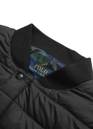 Утепленный бомбер polo ralph lauren packable quilted down ripstop logo bomber jacket, black2 фото