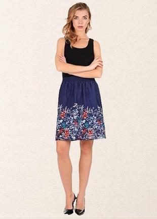 Красивая брендовая юбка "yessica" с растительным принтом. размер м.1 фото