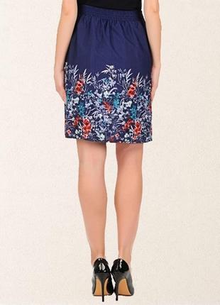 Красивая брендовая юбка "yessica" с растительным принтом. размер м.3 фото