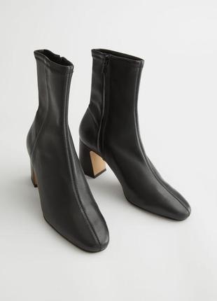 Черевики &amp; other stories almond toe leather sock boots / 361 фото