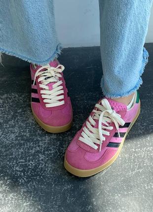 Adidas gazelle c gu44i pink valvet, кроссовки женские адедас газель, женские кроссовки адидас весна-осень3 фото