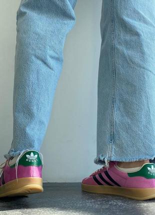 Adidas gazelle c gu44i pink valvet, кроссовки женские адедас газель, женские кроссовки адидас весна-осень5 фото