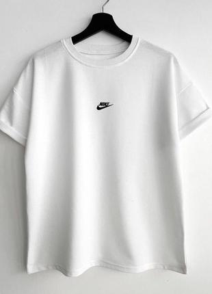 Белая футболка оверсайз белья футболка с коротким рукавом оверсайз nike