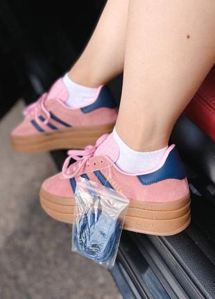 Adidas gazelle pink platform, кроссовки женские адедас газель, кроссовки женские адидас5 фото