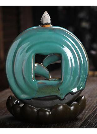 Подставка "жидкий дым" керамика "четыре потока" круг + подарок