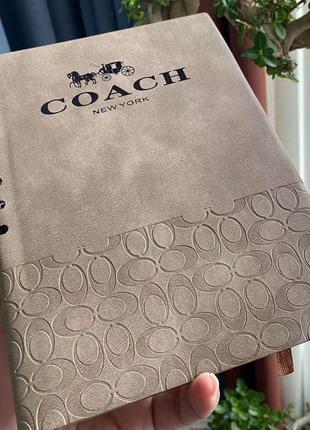 Блокнот coach+ брендовая ручка5 фото