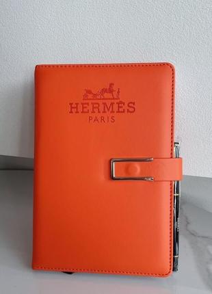 Блокнот hermes + ручка hermes2 фото