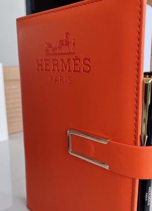 Блокнот hermes + ручка hermes6 фото