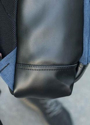 Вместительный городской рюкзак ролл топ синий тканевой с отделением для ноутбука на 20-25 л roll top8 фото