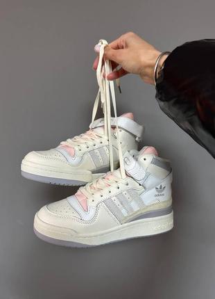 Жіночі кросівки adidas forum 84 high cream pink / smb