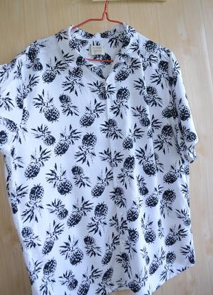 L/ легкая невесомая рубашка сорочка гавайка тенниска george4 фото