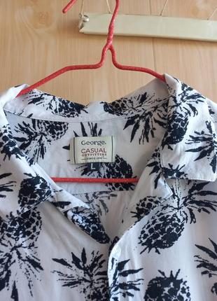 L/ легкая невесомая рубашка сорочка гавайка тенниска george6 фото