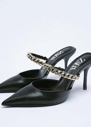 Брендовые туфли мюли zara