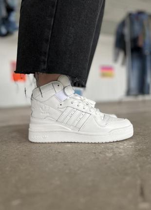 Жіночі кросівки adidas forum 84 high full white / smb