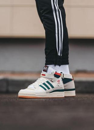 Жіночі кросівки adidas forum high 84 collegiate green red cloud white / smb