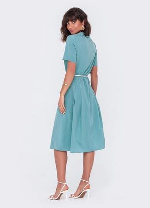 Разные цвета! расклешенное легкое платье из софта миди ниже колен рубашка с коротким рукавом платья5 фото