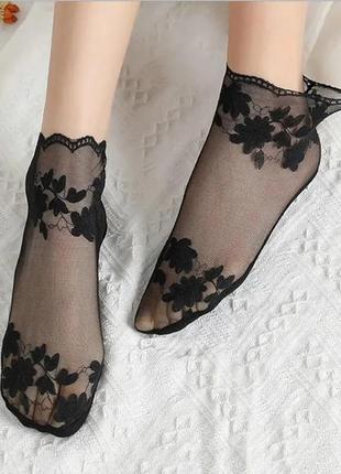 1 пара женские прозрачные укороченные носки носочки кружево3 фото