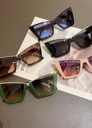 Окуляри очки uv400 гострі чорні темні стильні модні нові4 фото