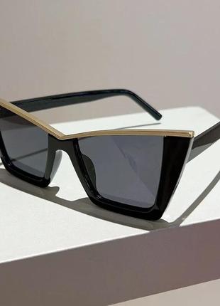 Окуляри очки uv400 гострі чорні темні стильні модні нові