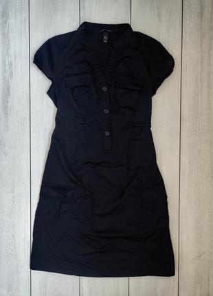 Легкое коттоновое стрейчевое платье с карманами6 фото