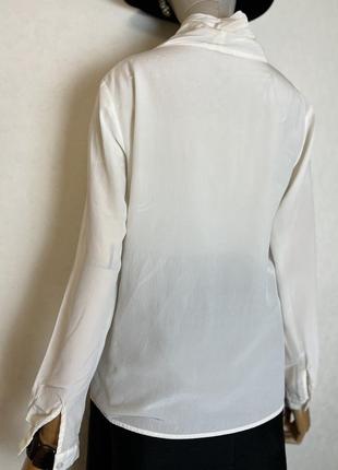 Шелк100%,белая блуза с бантом, классическая,офисная,премиум бренд,uta raasch,8 фото