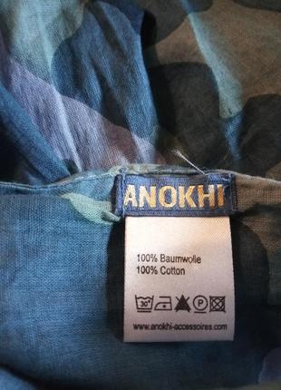 Легкий брендовый коттоновый палантин шарф парео разноцветный anokhi3 фото