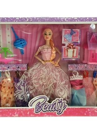 Игровой набор для девочки кукла с нарядами и домиком (ct 052)1 фото