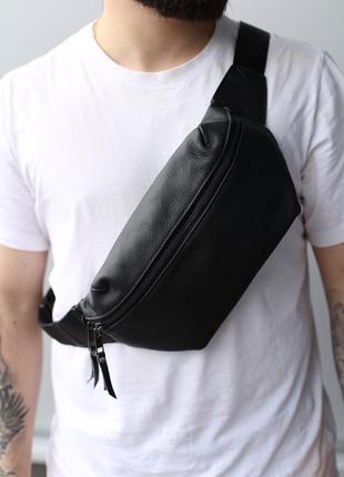 Чоловіча бананка із натуральної шкіри, шкіряна сумка на пояс, сумка через плече