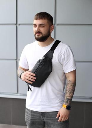 Чоловіча бананка із натуральної шкіри, шкіряна сумка на пояс, сумка через плече8 фото