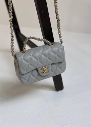 Сумка жіноча в стилі chanel mini grey