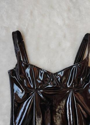 Черное кожаное мини платье латекс винил блестящее облегающее секси платье мини вечернее облегающее7 фото