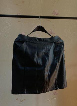 Черная кожаная юбка 🖤1 фото