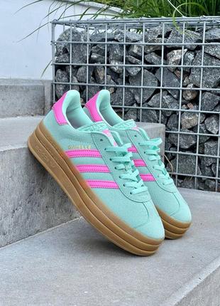 Жіночі кросівки адідас газель adidas gazelle bold pulse mint pink9 фото