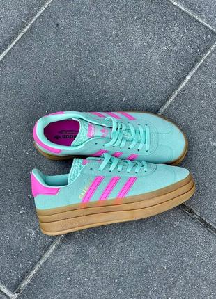 Жіночі кросівки адідас газель adidas gazelle bold pulse mint pink7 фото