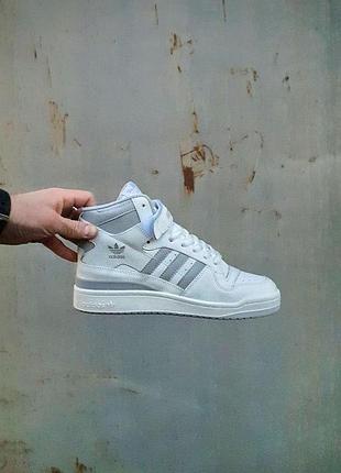 Мужские кроссовки adidas forum '84 high white grey/smb