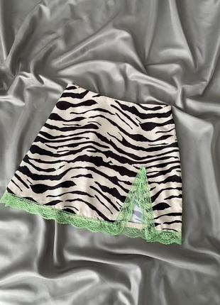 Яркая юбка в принт зебры shein2 фото