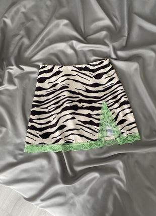 Яркая юбка в принт зебры shein1 фото