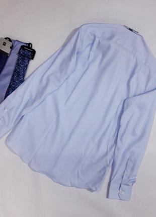 Нежно- голубая мужская рубашка marks&spencer ворот 384 фото
