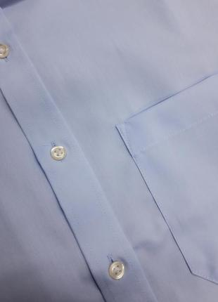 Нежно- голубая мужская рубашка marks&spencer ворот 385 фото