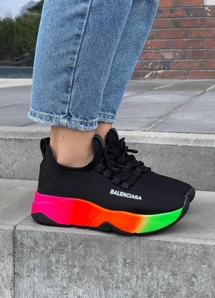 Женские кроссовки в стиле balenciaga speed trainer low multicolor