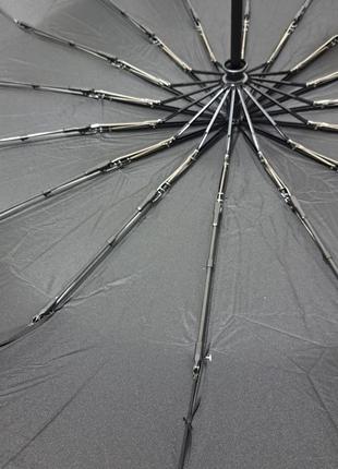 Чоловіча парасолька автомат feeling rain чорна на 16 карбонових спиць #023168 фото