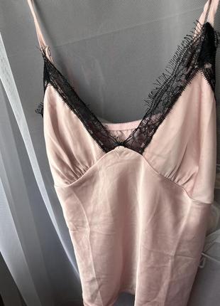 Уценка пижамный комплект женский шорты топ майка пижама женская сексуальная пудра розовая кружево белье4 фото